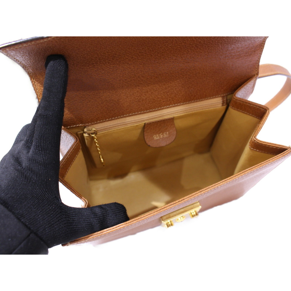 GUCCI Ladylock 2way handbag shoulder bag brown Camel Tan lock - Picture 7 of 7